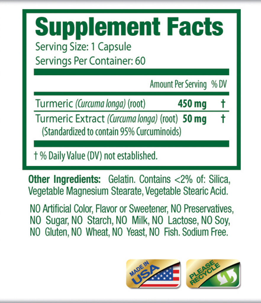 Turmeric Supplement Facts