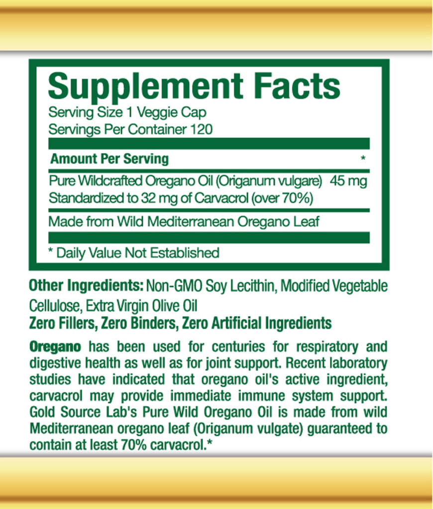 oil of oregano supplement